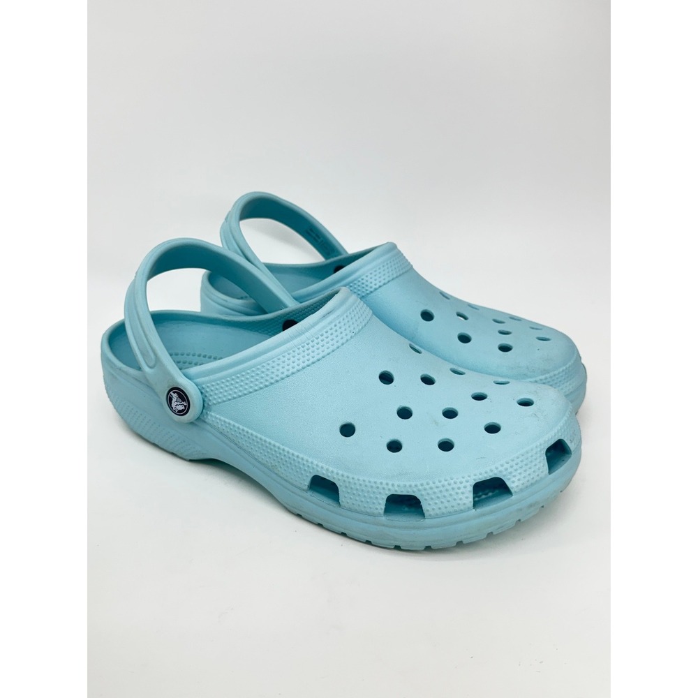 Crocs Classic Clog Mens 10 Womens 12 Light Blue Slip On Comfort Shoes